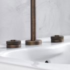 Mezclador de lavabo moderno de 3 orificios con desagüe Made in Italy - Quito viadurini