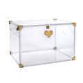 Baúl de almacenamiento de plexiglás con detalles dorados, fabricado en Italia - Briseide