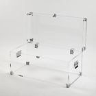 Baúl de diseño en cristal acrílico transparente y acero moderno - Dante viadurini