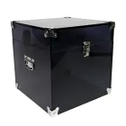 Baúl en cristal acrílico transparente o ahumado y acero moderno - Dante viadurini