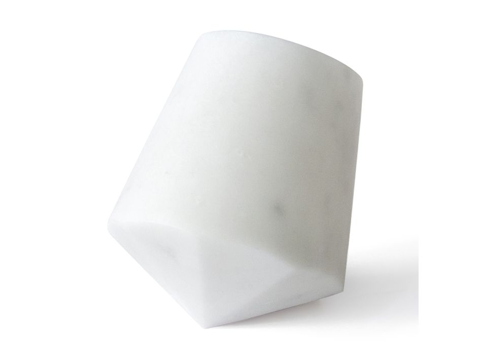 Vaso de agua Storto Design en mármol de Carrara blanco satinado - Scaglio viadurini