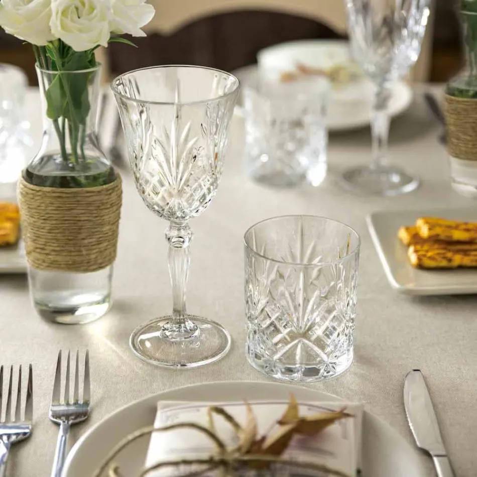 12 piezas de cristal ecológico de diseño vintage antiguo doble - Cantabile viadurini