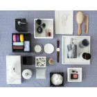 Portacepillos de vidrio en mármol Paonazzo Made in Italy - Limba viadurini