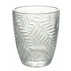 Vasos de agua en vidrio transparente o verde y decoración de hojas 12 piezas - Tropeo viadurini