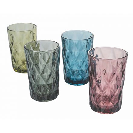 Vasos altos de vidrio coloreado para servicio de bebidas 12 piezas - Renacimiento viadurini