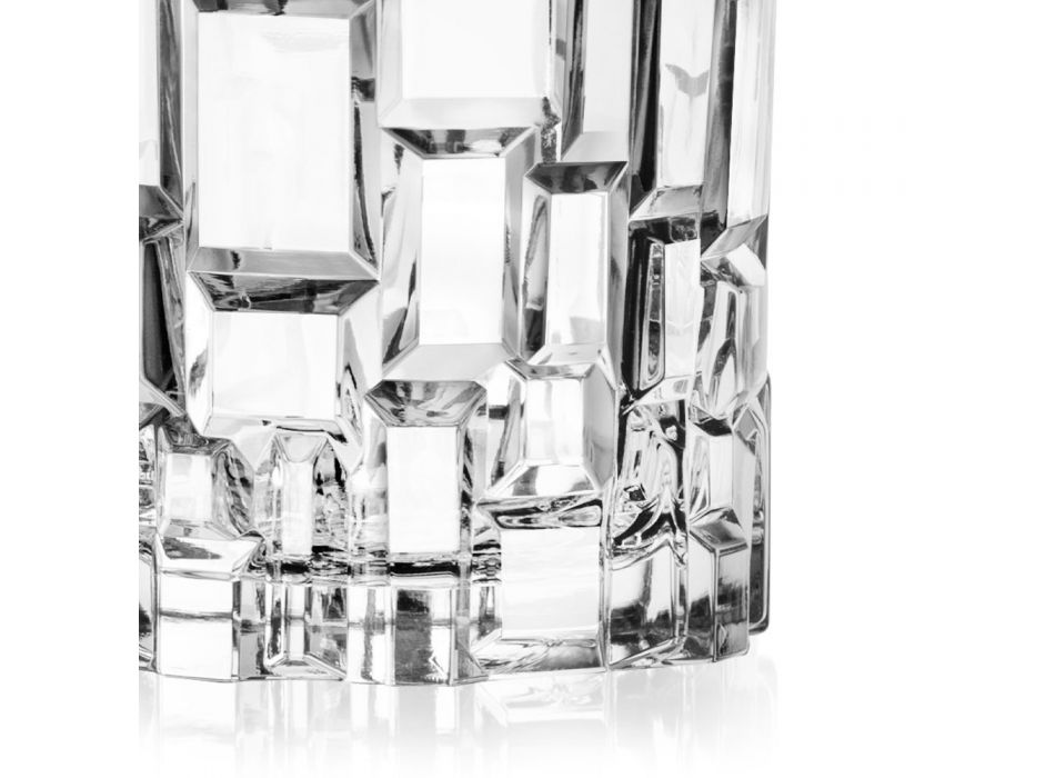 Vasos bajos de cristal ecológico decorado 12 piezas - Catania viadurini