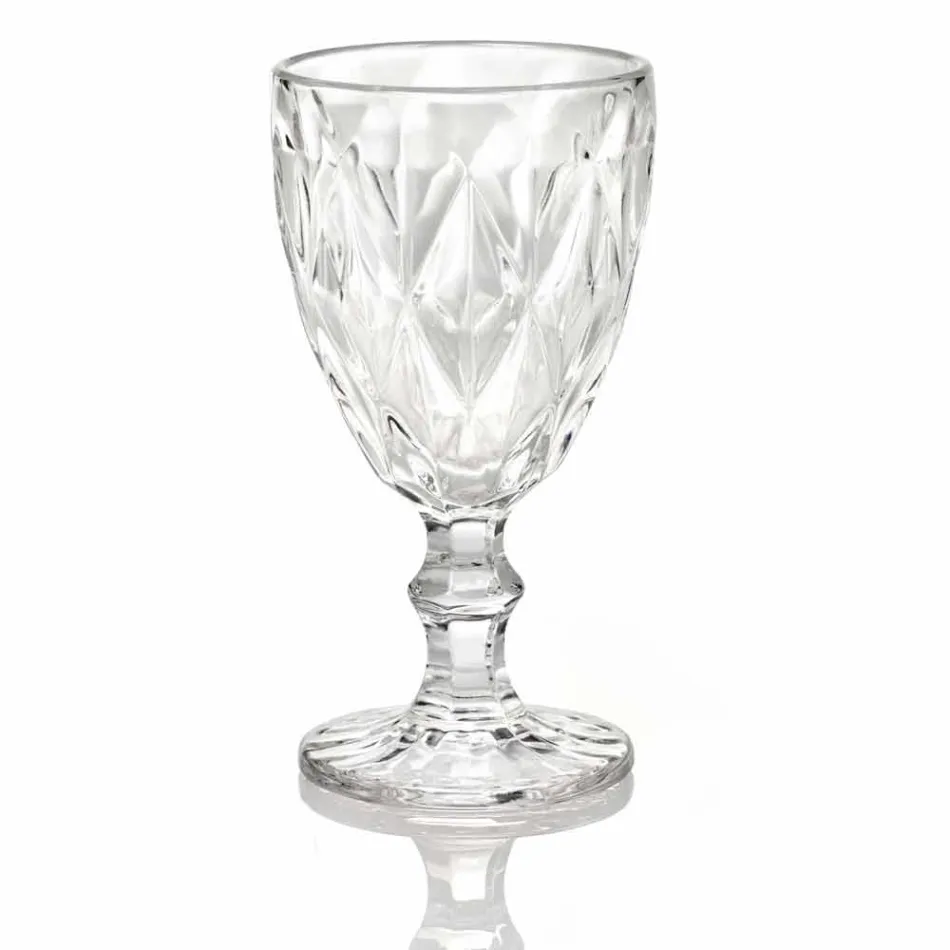 Diseño moderno de vidrio de color copas de vino 6 piezas - Timon viadurini