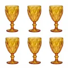 Diseño moderno de vidrio de color copas de vino 6 piezas - Timon viadurini