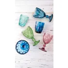 Diseño moderno de vidrio de color copas de vino 6 piezas - Timon viadurini