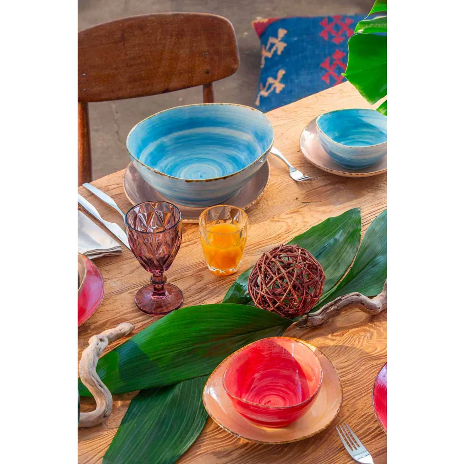 Diseño moderno de vidrio de color copas de vino 6 piezas - Timon viadurini