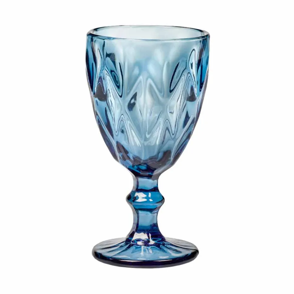 Diseño moderno de vidrio de color copas de vino 6 piezas - Timon viadurini