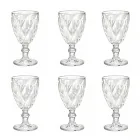 Diseño moderno de vidrio de color copas de vino 6 piezas - Timon viadurini