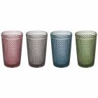 Vasos para agua o bebida en vidrio coloreado y procesado, 8 piezas - Pastilla viadurini