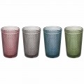 Vasos para agua o bebida en vidrio coloreado y procesado, 8 piezas - Pastilla
