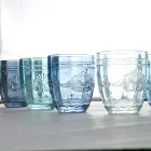 Vasos De Agua De Servicio De Vidrio Con Decoración Arabescato 12 Piezas - Tornillo viadurini