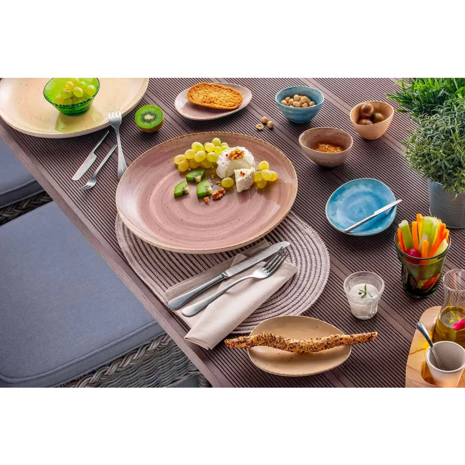 Copas de cóctel de vidrio coloreado 6 piezas de diseño arrugado - Sarabi viadurini