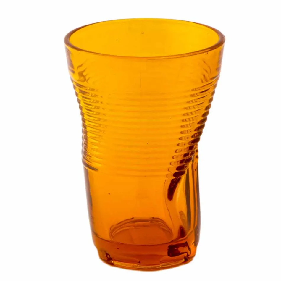 Copas de cóctel de vidrio coloreado 6 piezas de diseño arrugado - Sarabi viadurini