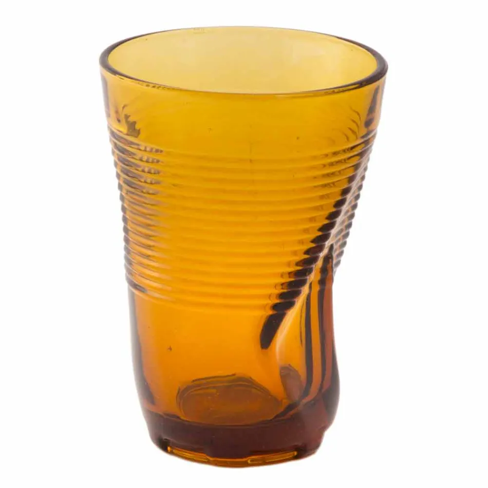 Copas de cóctel de vidrio coloreado 6 piezas de diseño arrugado - Sarabi viadurini