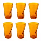 Copas de cóctel de vidrio coloreado 6 piezas de diseño arrugado - Sarabi viadurini