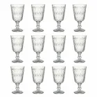 Copas de vino de cristal decoradas transparentes 12 Copas de diseño - Maroccobic viadurini