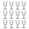 Copas de vino en vidrio transparente decorado 12 copas de diseño - Maroccobic