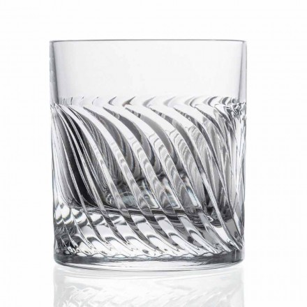 Vasos de whisky de lujo Eco Crystal de diseño moderno 12 piezas - Arritmia viadurini