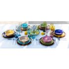 Vasos de vidrio coloreado para agua Servicio moderno de 12 piezas - Aperi viadurini