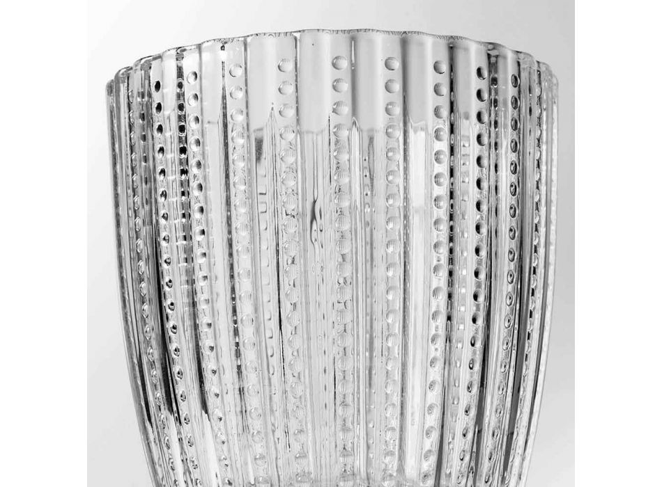 Vasos De Vidrio Transparente Decorados, Servicio De Agua Moderno 12 Piezas - Mezcla viadurini