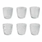 Vasos De Vidrio Transparente Decorados, Servicio De Agua Moderno 12 Piezas - Mezcla viadurini