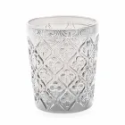 Vasos de vidrio transparente con decoraciones, servicio de agua de 12 piezas - Marruecos viadurini
