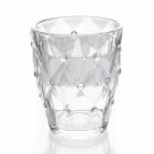 Vasos para Agua en Vidrio Transparente y Decoración Relieve 12 Piezas - Angers viadurini
