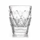 Vasos para Agua en Vidrio Transparente y Decoración Relieve 12 Piezas - Angers viadurini