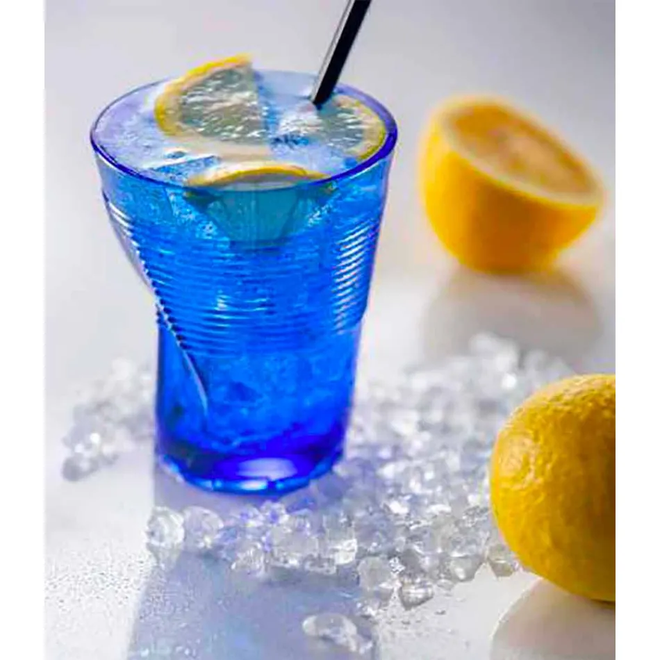 Vasos de agua de vidrio coloreado moderno 6 piezas de diseño - Sarabi viadurini