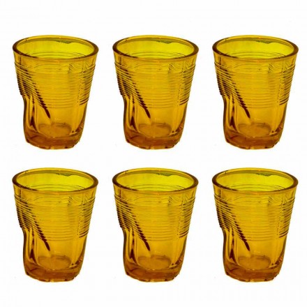 Vasos de agua de vidrio coloreado moderno 6 piezas de diseño - Sarabi viadurini