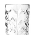 Vasos altos con decoración de hojas de cristal ecológico, 12 piezas - Magnolio viadurini