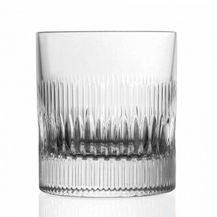 Vasos de agua y whisky de cristal 12 piezas Decoración de estilo vintage - Táctil viadurini