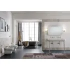 Bidé colgante de cerámica de estilo clásico, hecho en Italia - Nausica viadurini