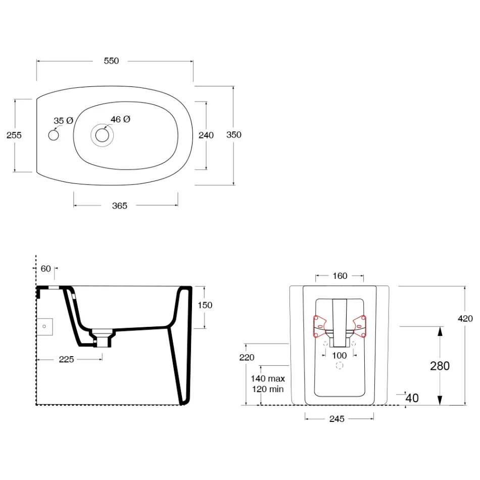 Bidé de cerámica para suelo en varios colores, fabricado en Italia - Niña viadurini