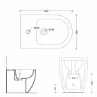 Moderno bidé de cerámica Shine Square Rimless 54x35cm hecho en Italia viadurini