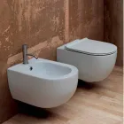Moderno diseño de pared de cerámica bidet colgado Star 55x35cm made in Italy viadurini