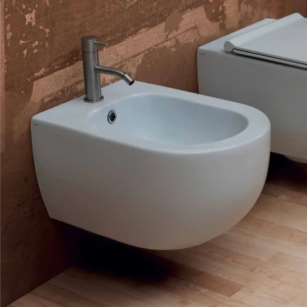 Moderno diseño de pared de cerámica bidet colgado Star 55x35cm made in Italy viadurini