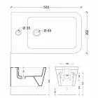 Diseño de bidet suspendido de cerámica Sun Square 55x35cm, made in Italy viadurini
