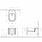 Bidé suspendido de cerámica de diseño moderno producido en Italia, Hamlet viadurini