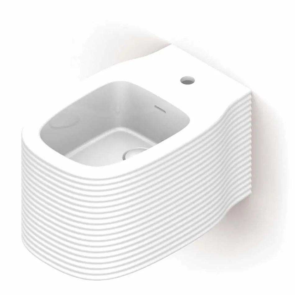 Bidé suspendido de cerámica de diseño moderno producido en Italia, Hamlet viadurini