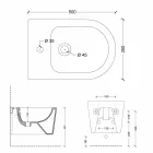 La pared de cerámica moderna de Shine Square colgó el bidé 50x35cm, hecho en Italia viadurini
