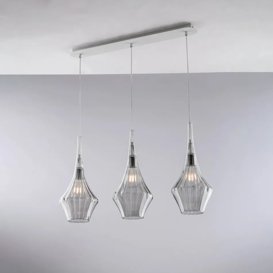 Riel de hierro con cristal Pyrex fabricado en Italia para decoración de interiores - Olimpo viadurini