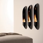 Biochimenea de pared de diseño tubular y moderno en acero negro - Jackson viadurini