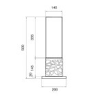 Biochimenea cilíndrica de sobremesa en vidrio templado y metal negro - Ringo viadurini