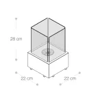 Biochimenea de mesa en vidrio templado con base en metal negro - Coriano viadurini