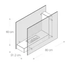 Biochimenea de Suelo con Estructura Doble Cara de Vidrio y Metal - Planeto viadurini
